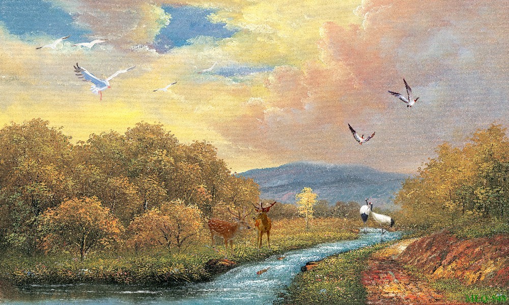 Tranh sơn dầu làng quê MLQ-548